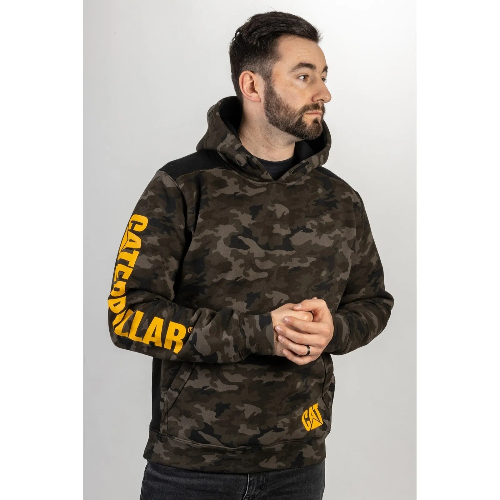 Caterpillar Logo Panel Hooded Sweatshirt Caterpillar