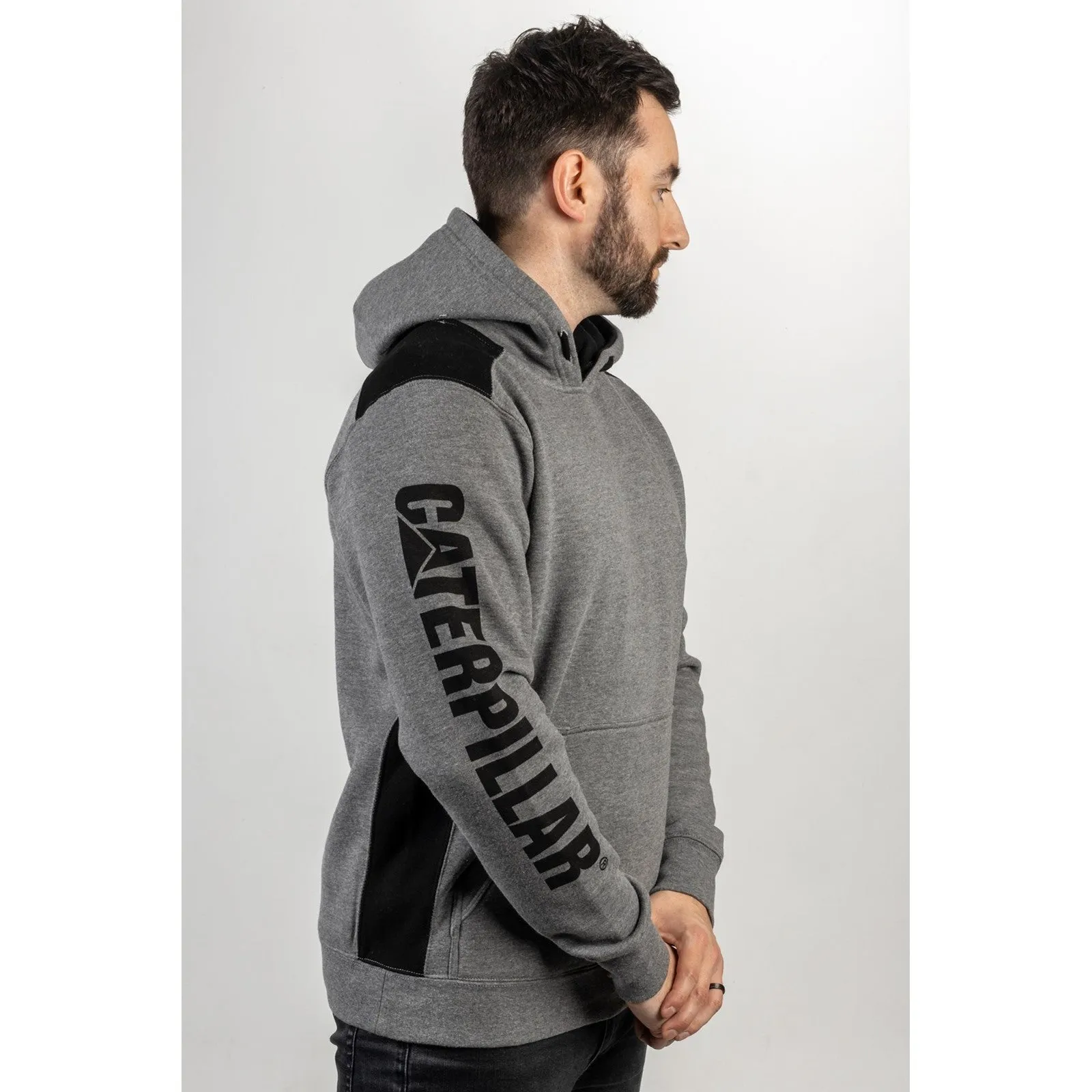 Caterpillar Logo Panel Hooded Sweatshirt Caterpillar