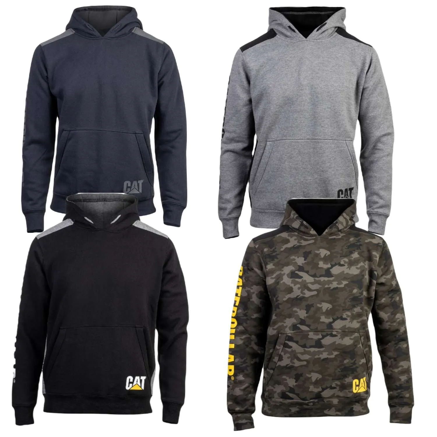 Caterpillar Logo Panel Hooded Sweatshirt Caterpillar