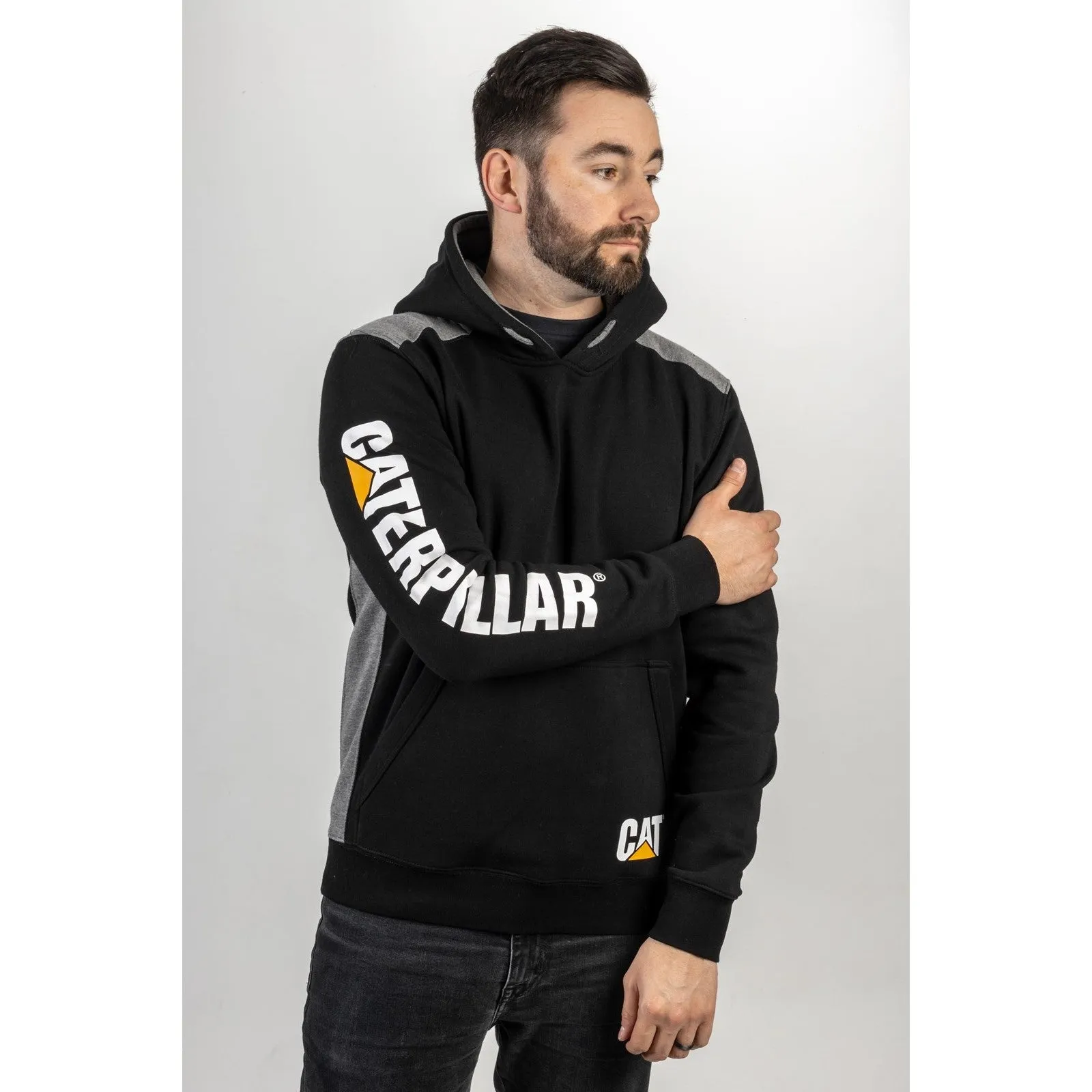 Caterpillar Logo Panel Hooded Sweatshirt Caterpillar