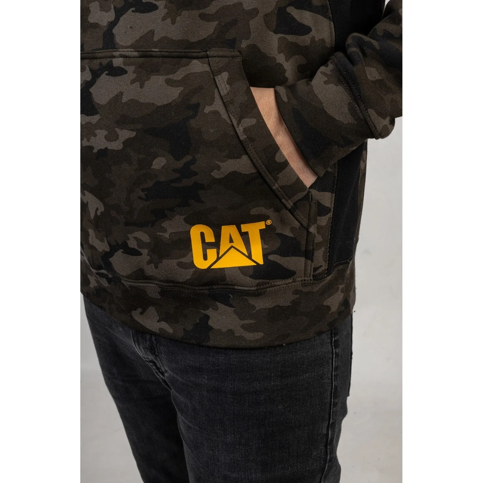 Caterpillar Logo Panel Hooded Sweatshirt Caterpillar