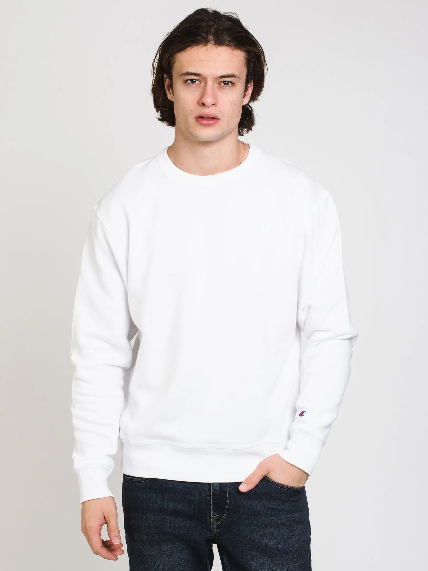 CHAMPION POWERBLEND FLEECE CREW EMBROIDERED C  - CLEARANCE