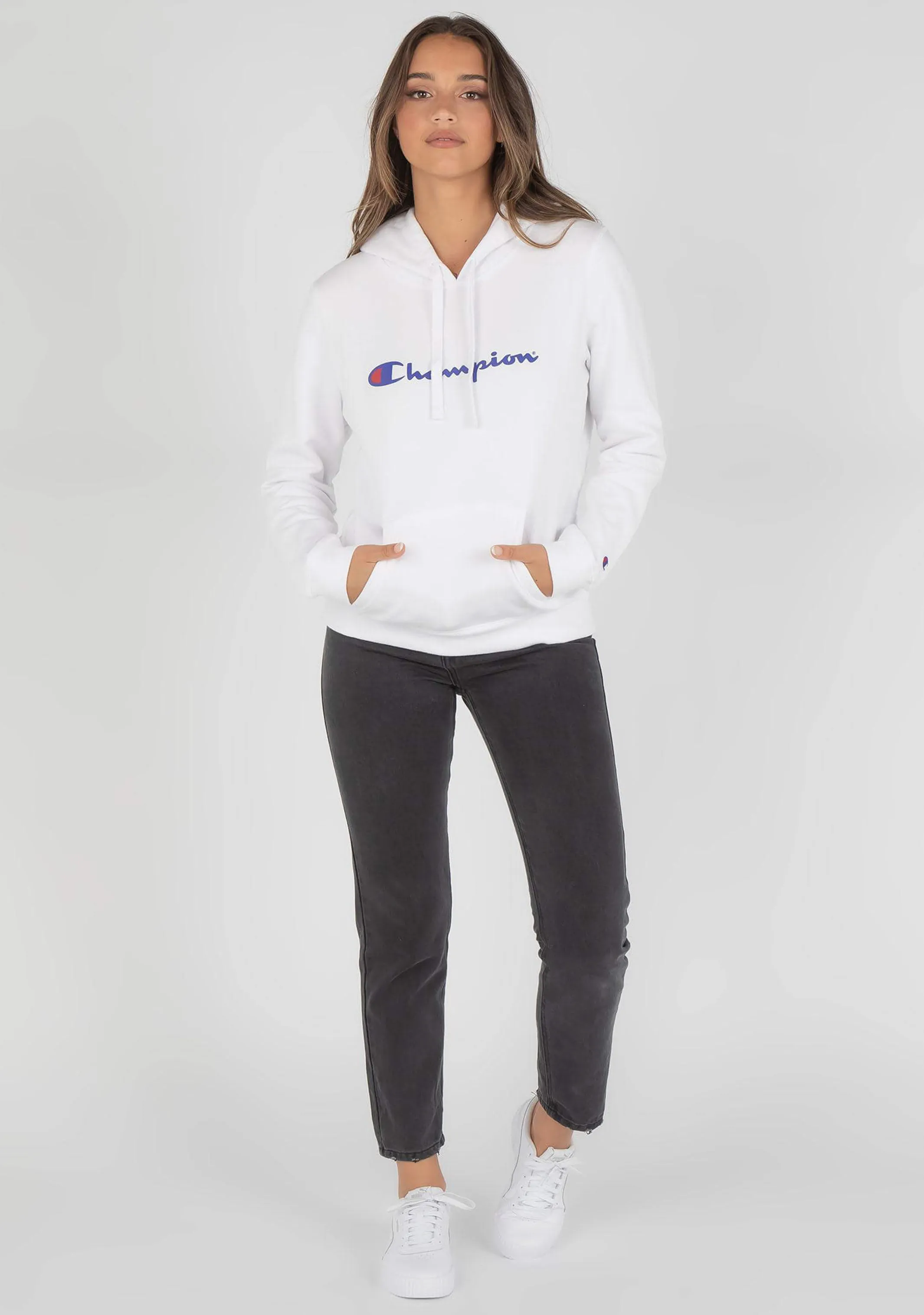 Champion Women’s Script Hoodie White
