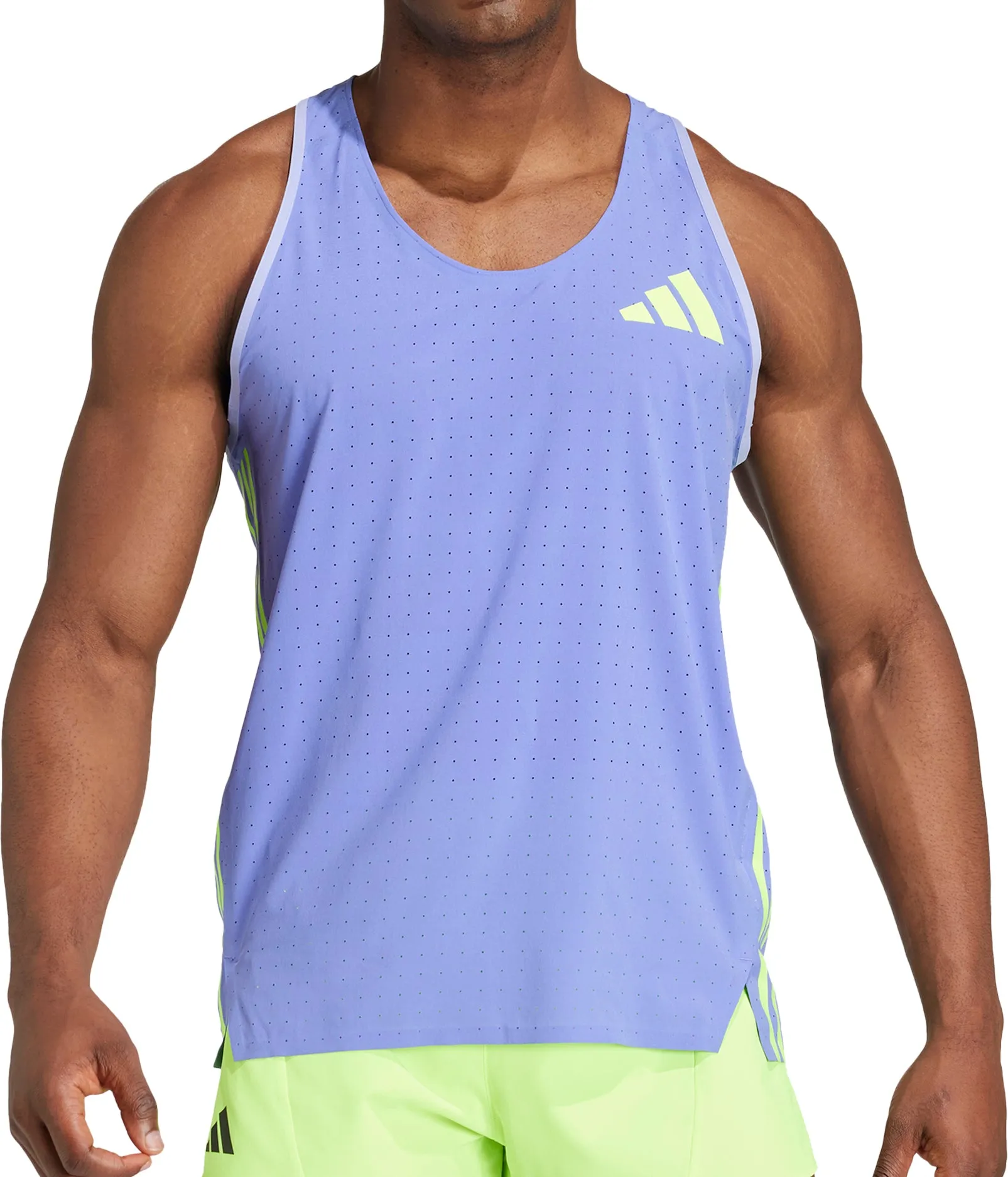 Clothing Adidas  Men adidas Adizero Promo Mens Running Vest - Blue