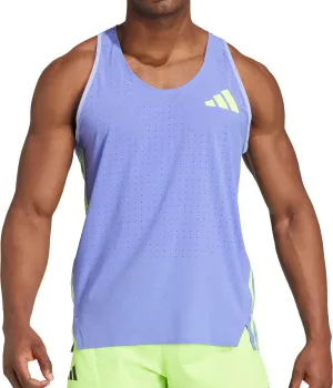 Clothing Adidas  Men adidas Adizero Promo Mens Running Vest - Blue