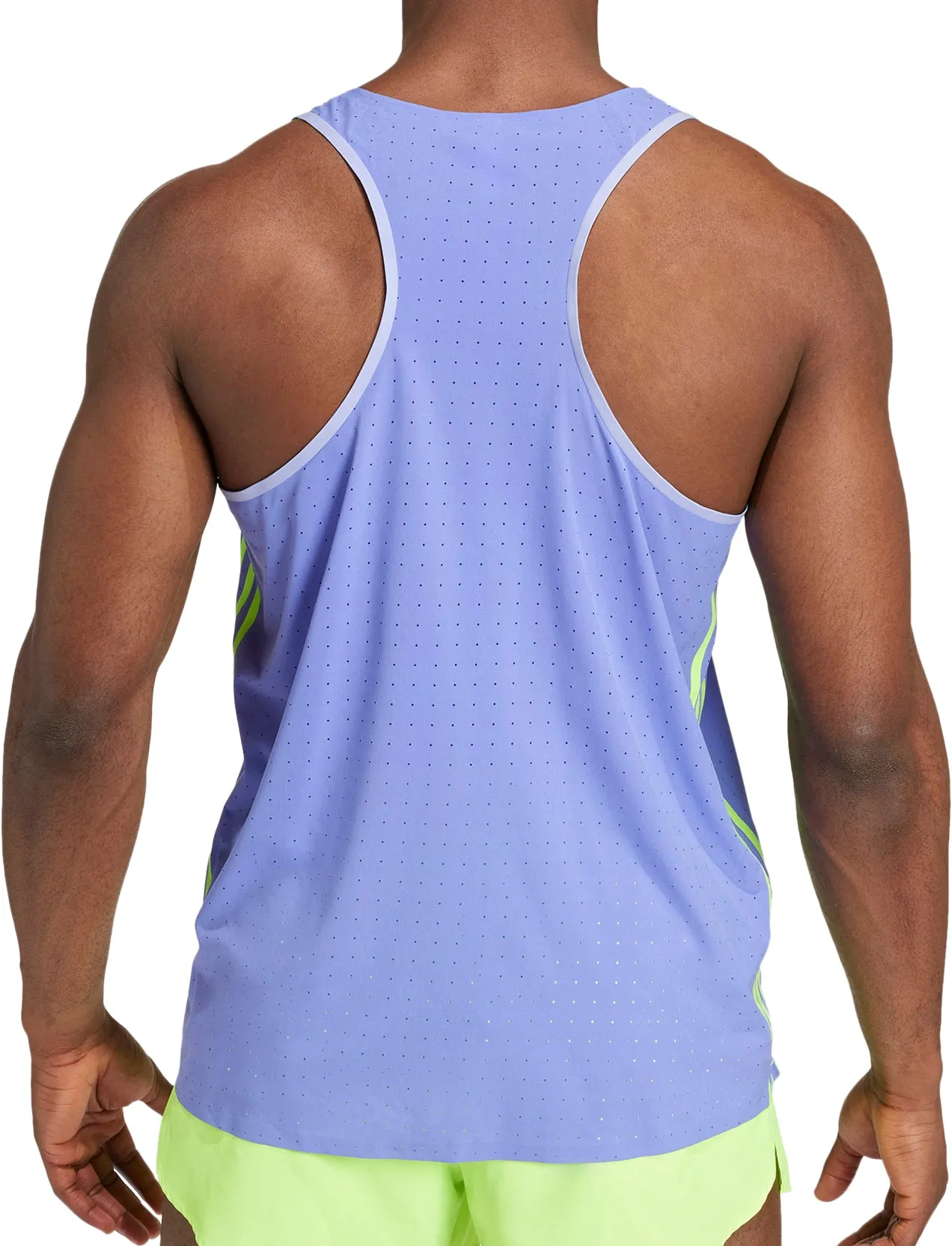 Clothing Adidas  Men adidas Adizero Promo Mens Running Vest - Blue