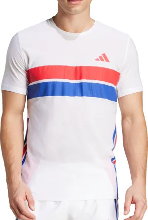 Clothing Adidas  Men adidas Adizero Retro Short Sleeve Mens Running Top - White