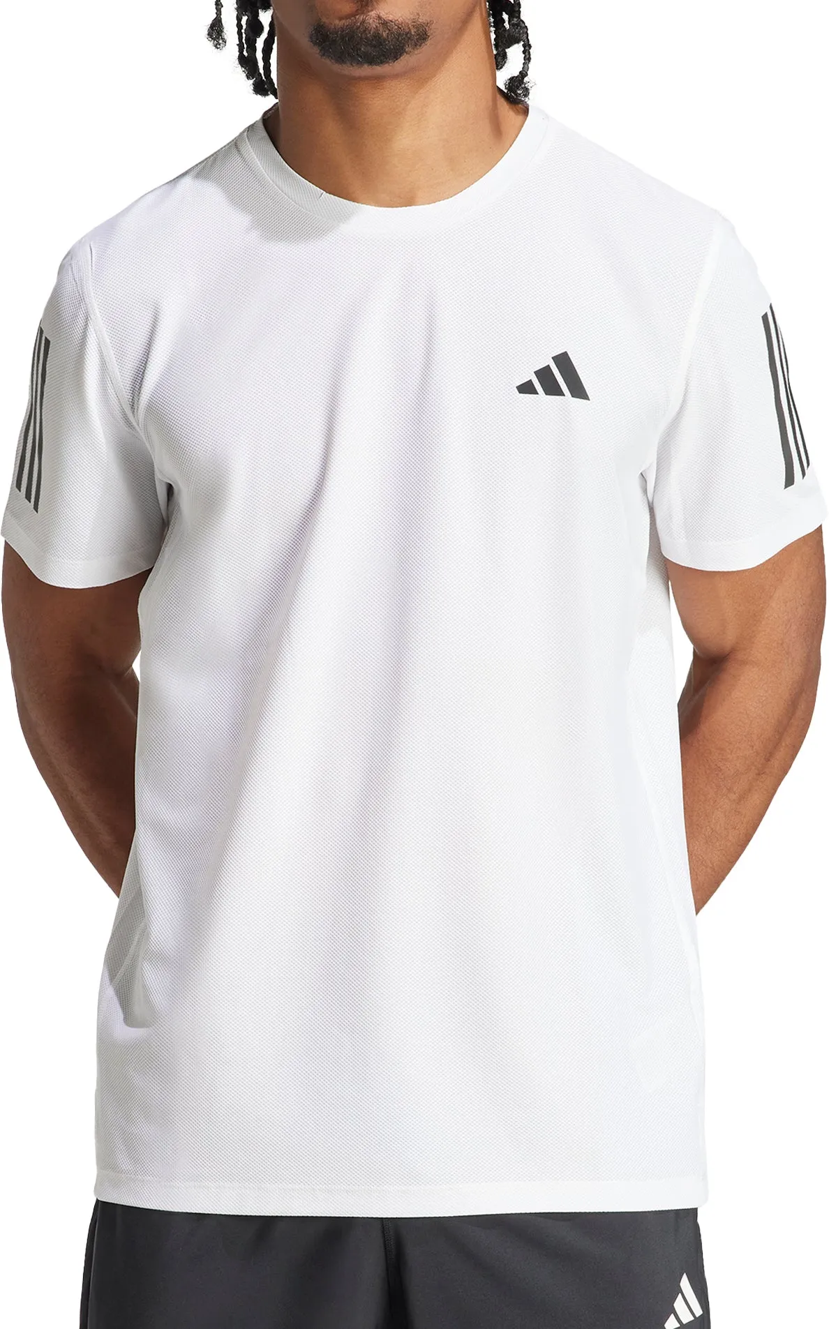 Clothing Adidas  Men adidas Own The Run Short Sleeve Mens Running Top - White
