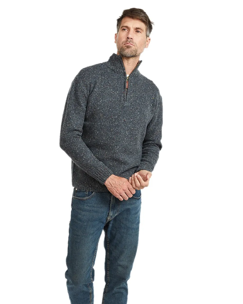 Clothing Aran Woollen Mills Aran Wool Zip Neck Sweater