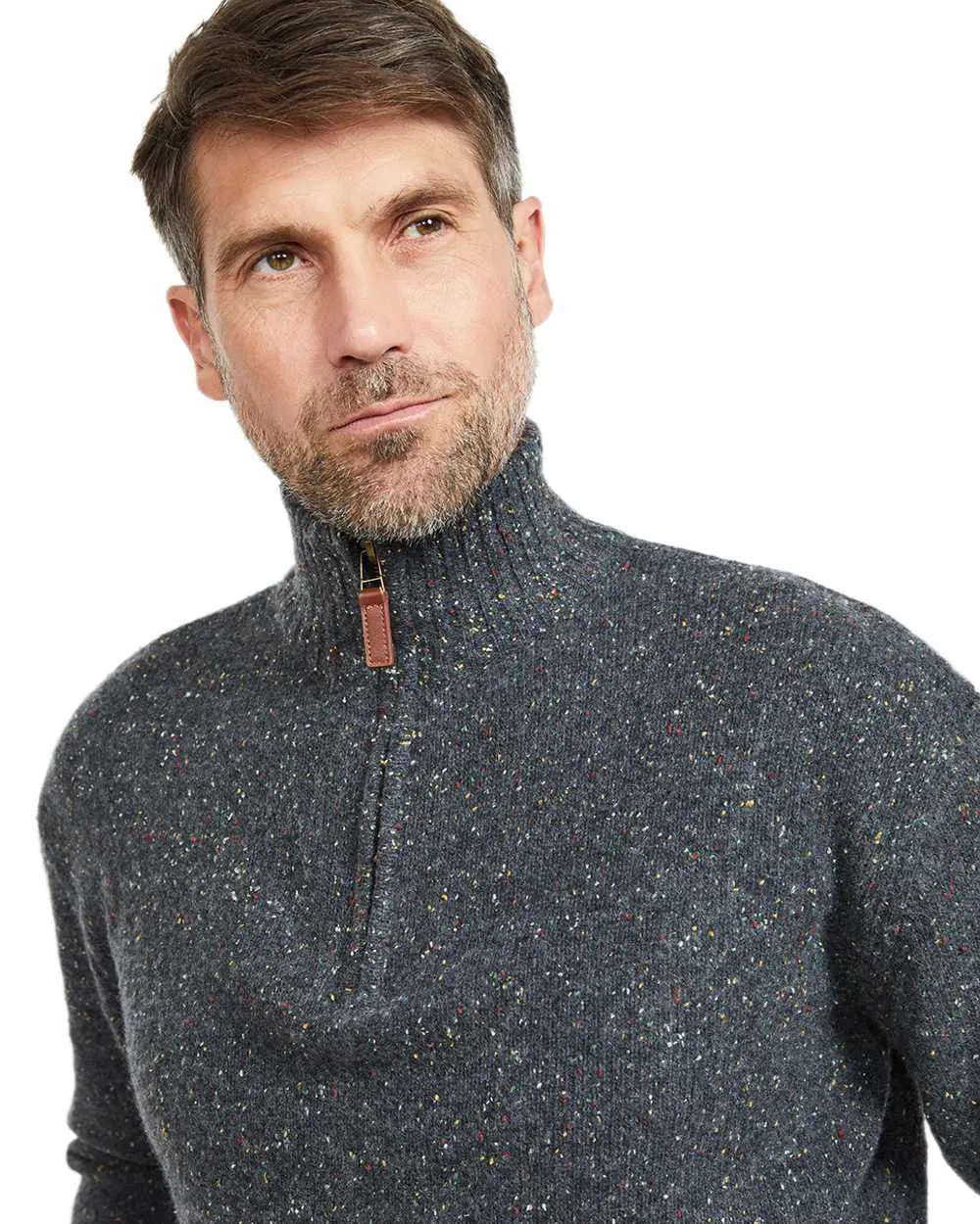 Clothing Aran Woollen Mills Aran Wool Zip Neck Sweater
