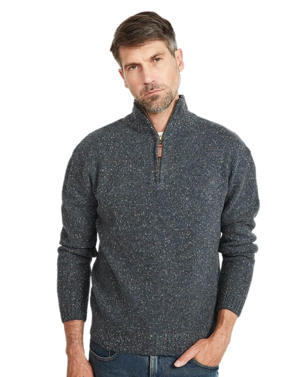 Clothing Aran Woollen Mills Aran Wool Zip Neck Sweater