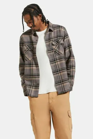 Clothing Brixton Men Bowery Long Sleeve Flannel - Charcoal/Black/Cinder Grey