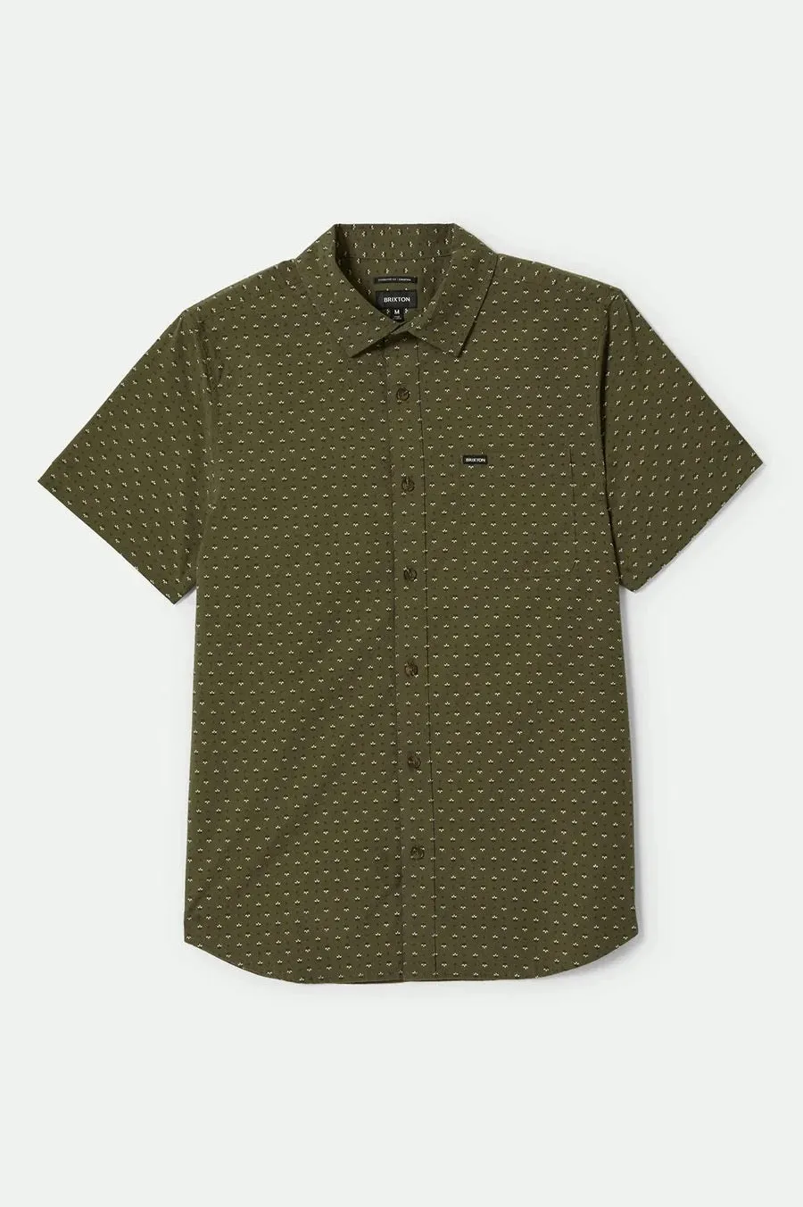 Clothing Brixton Men Charter Print Short Sleeve Woven - Ivy Green/Micro Floral