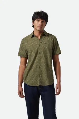 Clothing Brixton Men Charter Print Short Sleeve Woven - Ivy Green/Micro Floral