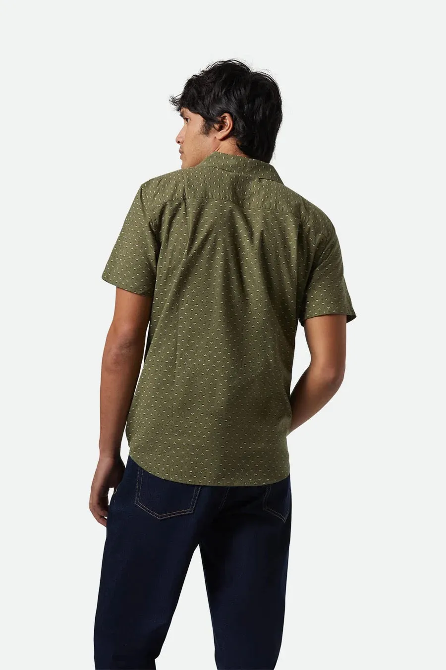 Clothing Brixton Men Charter Print Short Sleeve Woven - Ivy Green/Micro Floral
