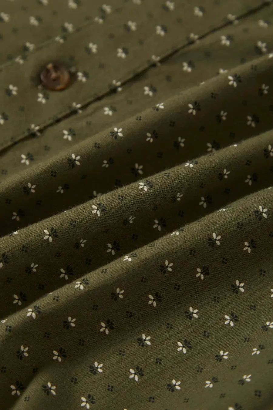 Clothing Brixton Men Charter Print Short Sleeve Woven - Ivy Green/Micro Floral