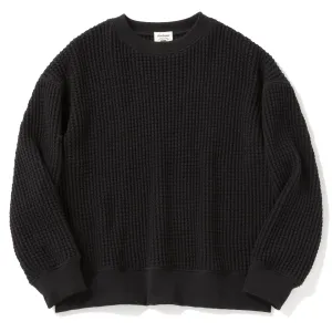 Clothing Jackman Men Jackman Waffle Crewneck Black