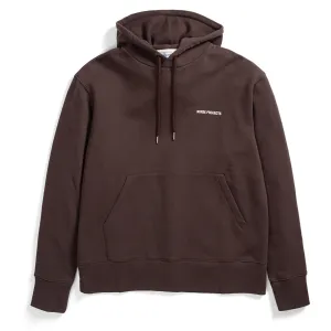 Clothing Norse Projects Men Norse Projects Arne Logo Hoodie Heathland Brown