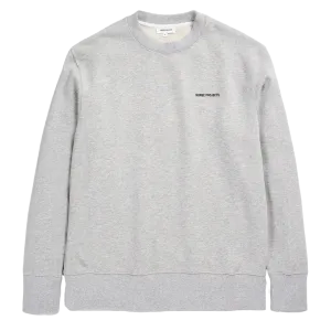 Clothing Norse Projects Men Norse Projects Arne Logo Sweat Light Grey Melange