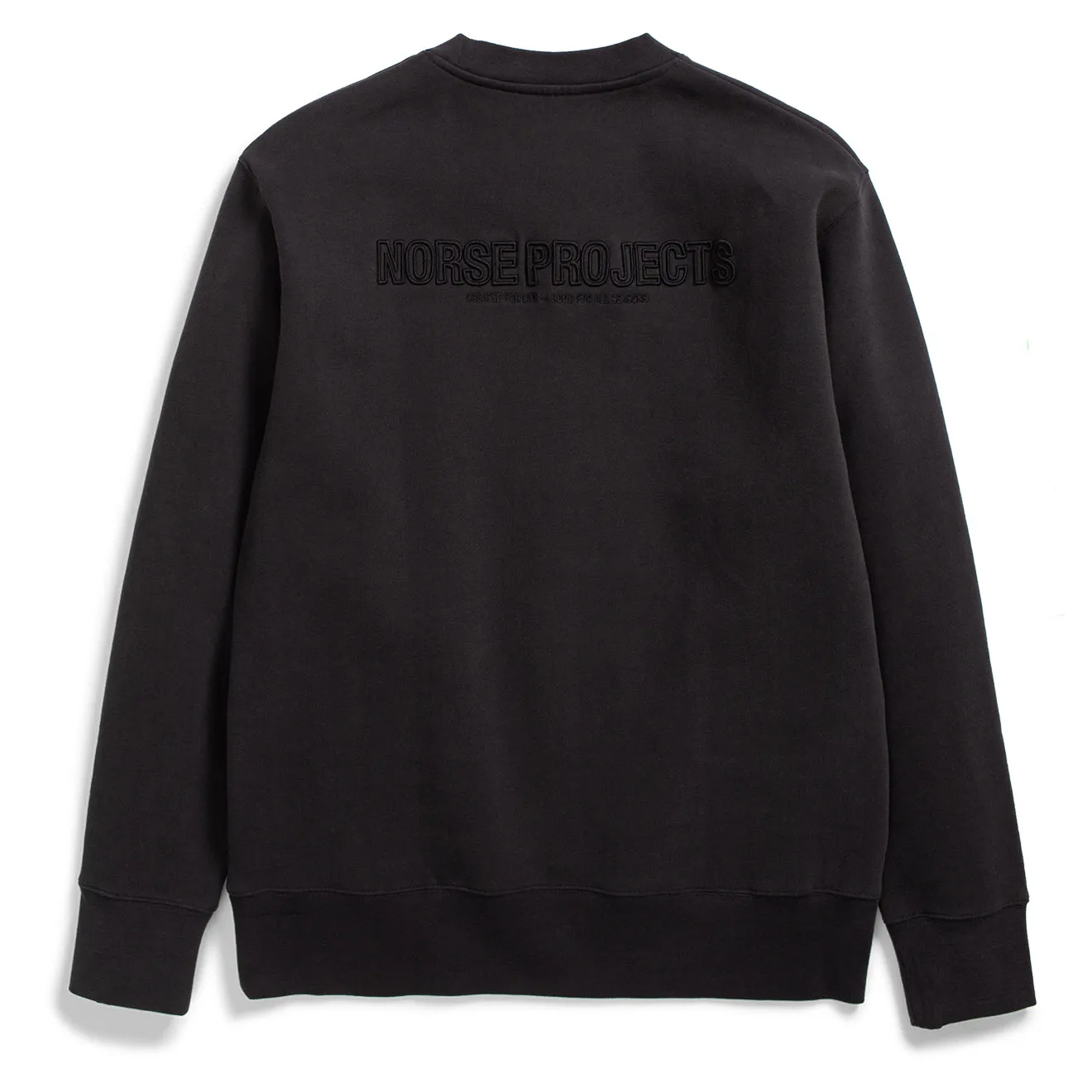 Clothing Norse Projects Men Norse Projects Arne Relaxed Brushed Fleece N Logo Sweat Black