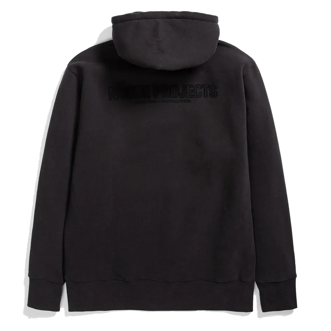 Clothing Norse Projects Men Norse Projects Arne Relaxed Organic Brushed Fleece N Logo Hoodie Black