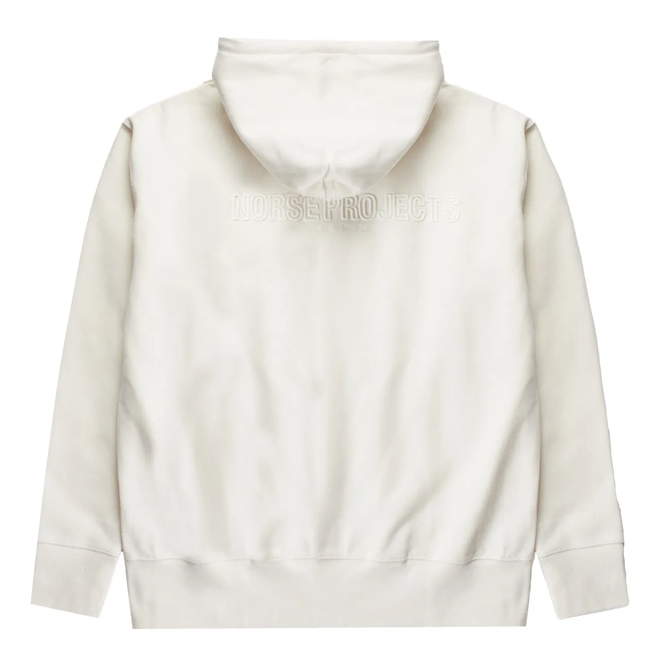 Clothing Norse Projects Men Norse Projects Arne Relaxed Organic Brushed Fleece N Logo Hoodie Ecru