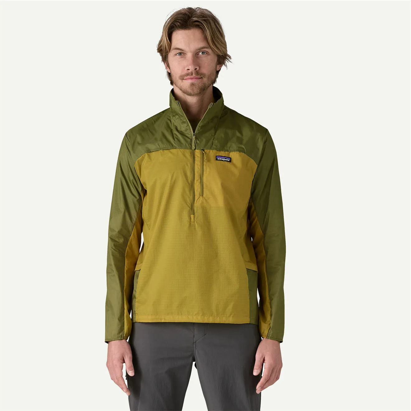 Clothing Patagoniajackets Men Patagonia Houdini Stash 1/2 Zip Pullover Bundle Green / Graze Green