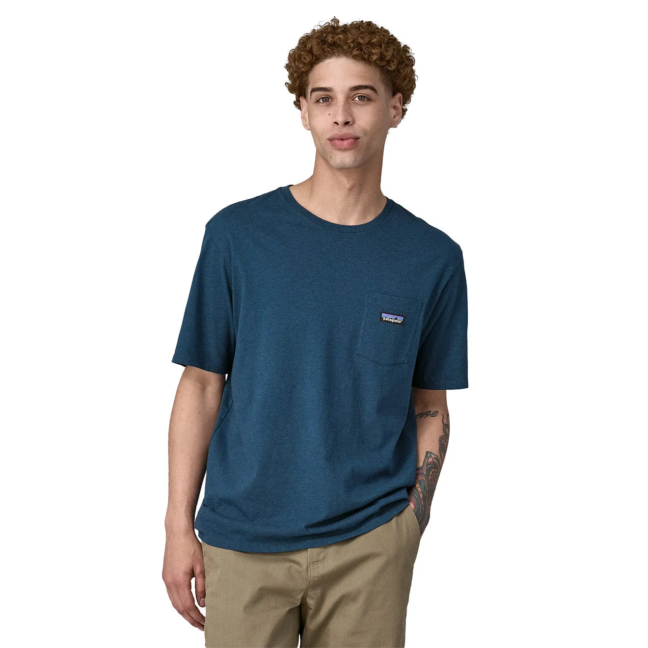 Clothing Patagoniat-shirts Men Patagonia Daily Pocket Tee Tidepool Blue