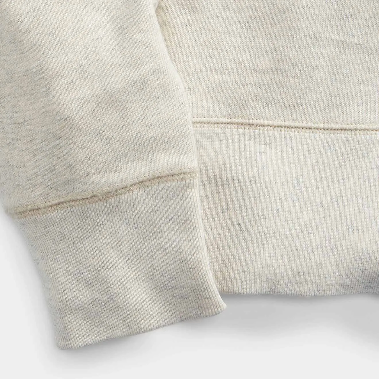 Clothing Rrl By Ralph Lauren Men RRL by Ralph Lauren Logo Fleece Pullover Oatmeal Heather