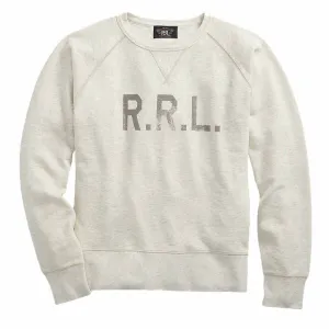 Clothing Rrl By Ralph Lauren Men RRL by Ralph Lauren Logo Fleece Pullover Oatmeal Heather