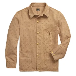 Clothing Rrl By Ralph Lauren Men RRL by Ralph Lauren Print Reverse-Twill Utility Jacket Printed Washed Khaki