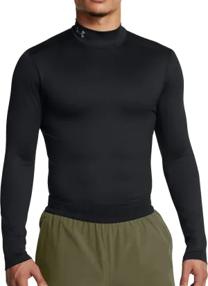 Clothing Under Armour  Men Under Armour ColdGear Elite Compression Mock Long Sleeve Mens Running Top - Black