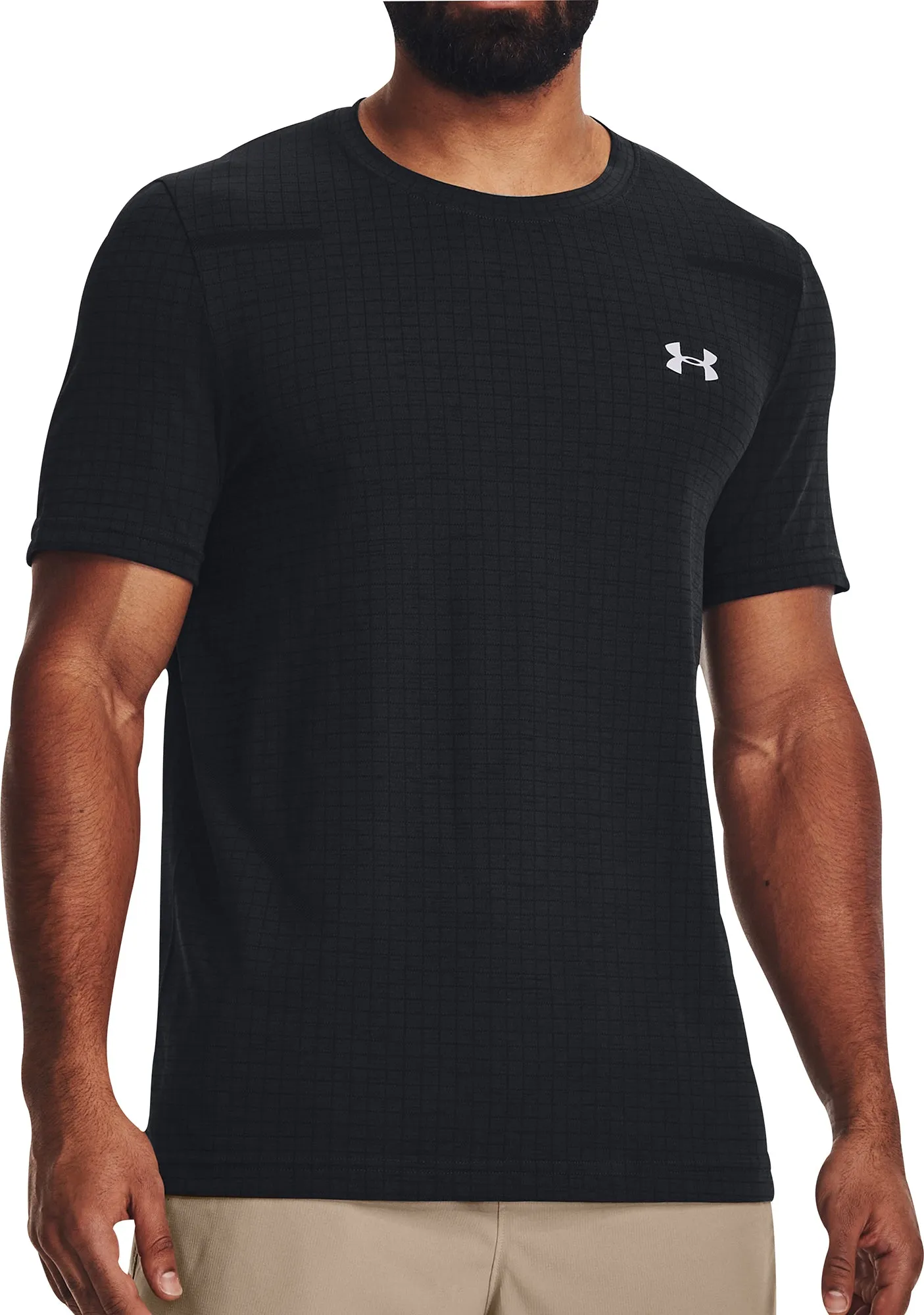 Clothing Under Armour  Men Under Armour Seamless Grid Short Sleeve Mens Training Top - Black