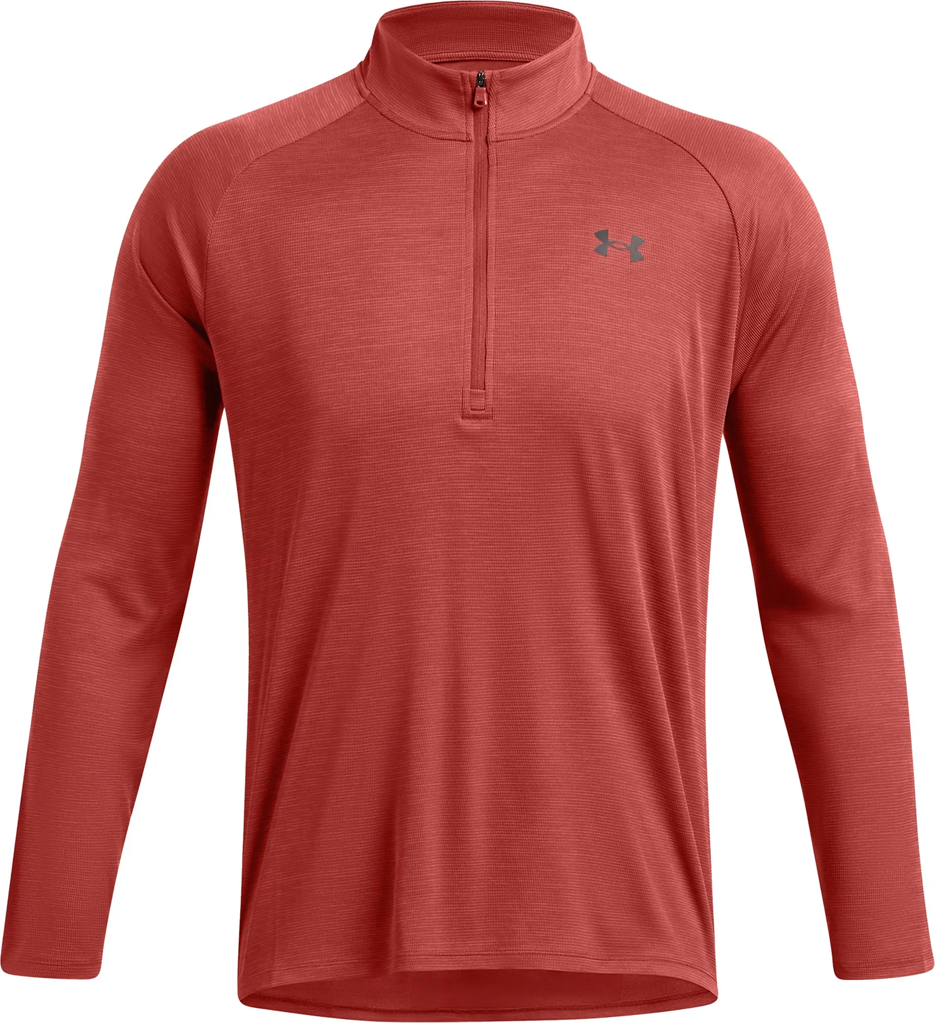Clothing Under Armour  Men Under Armour Tech Textured Half Zip Long Sleeve Mens Running Top - Orange