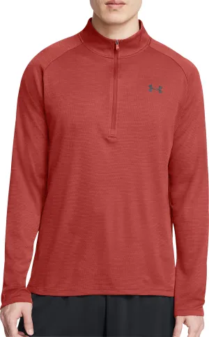 Clothing Under Armour  Men Under Armour Tech Textured Half Zip Long Sleeve Mens Running Top - Orange