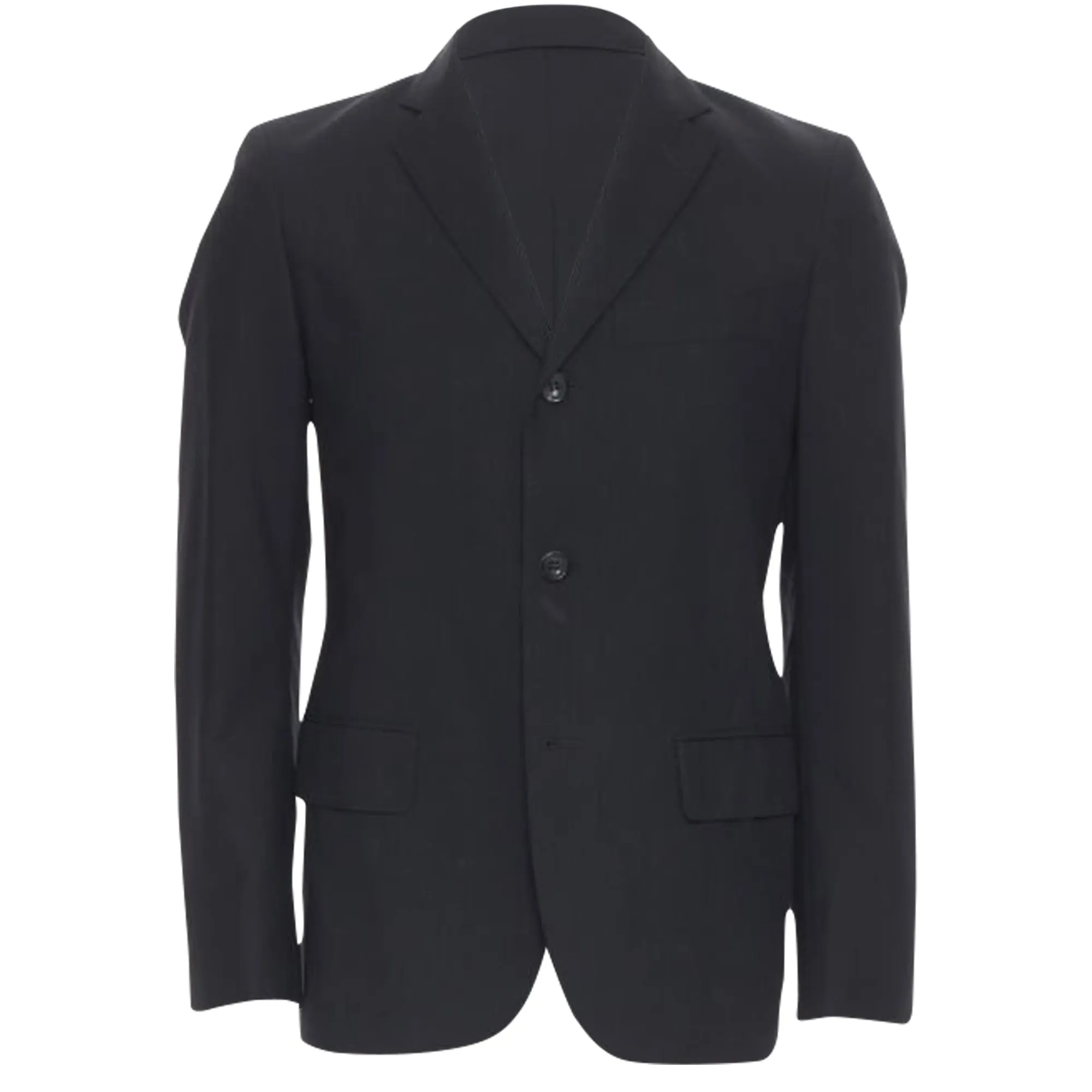 Comme Des Garcons pinstripe wool sportswear construction blazer