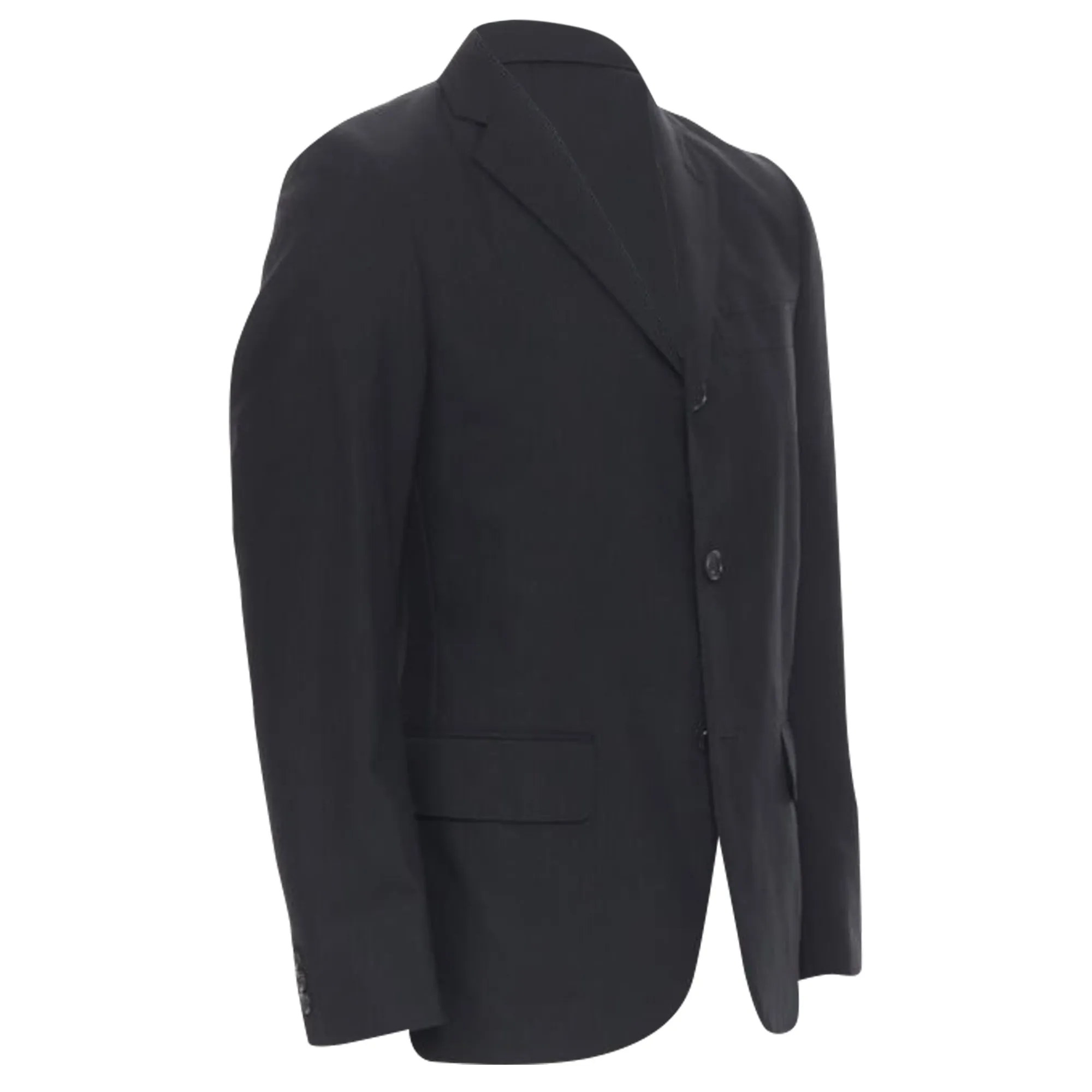 Comme Des Garcons pinstripe wool sportswear construction blazer