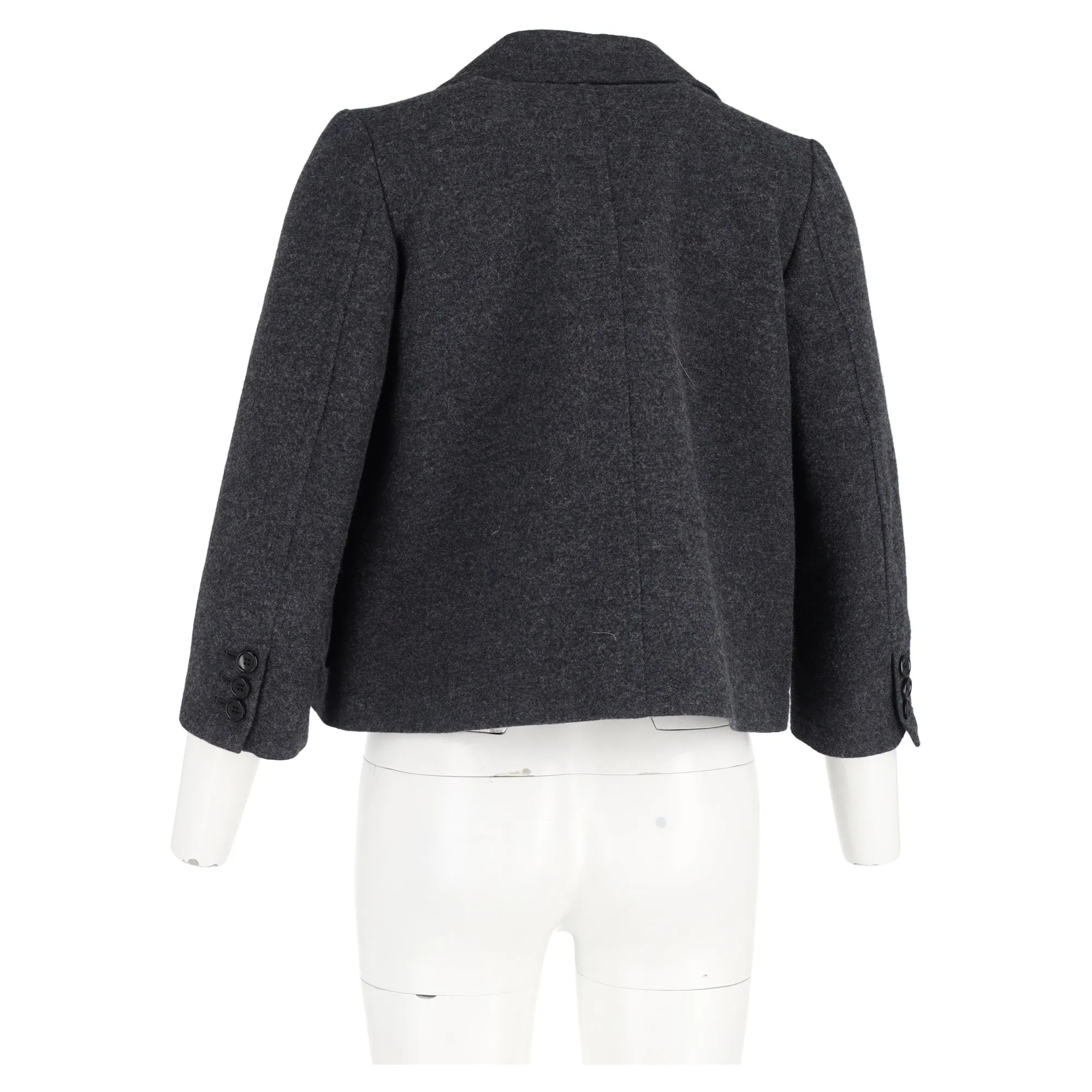 Comme des Garçons Double-Breasted Short Jacket in Grey Wool