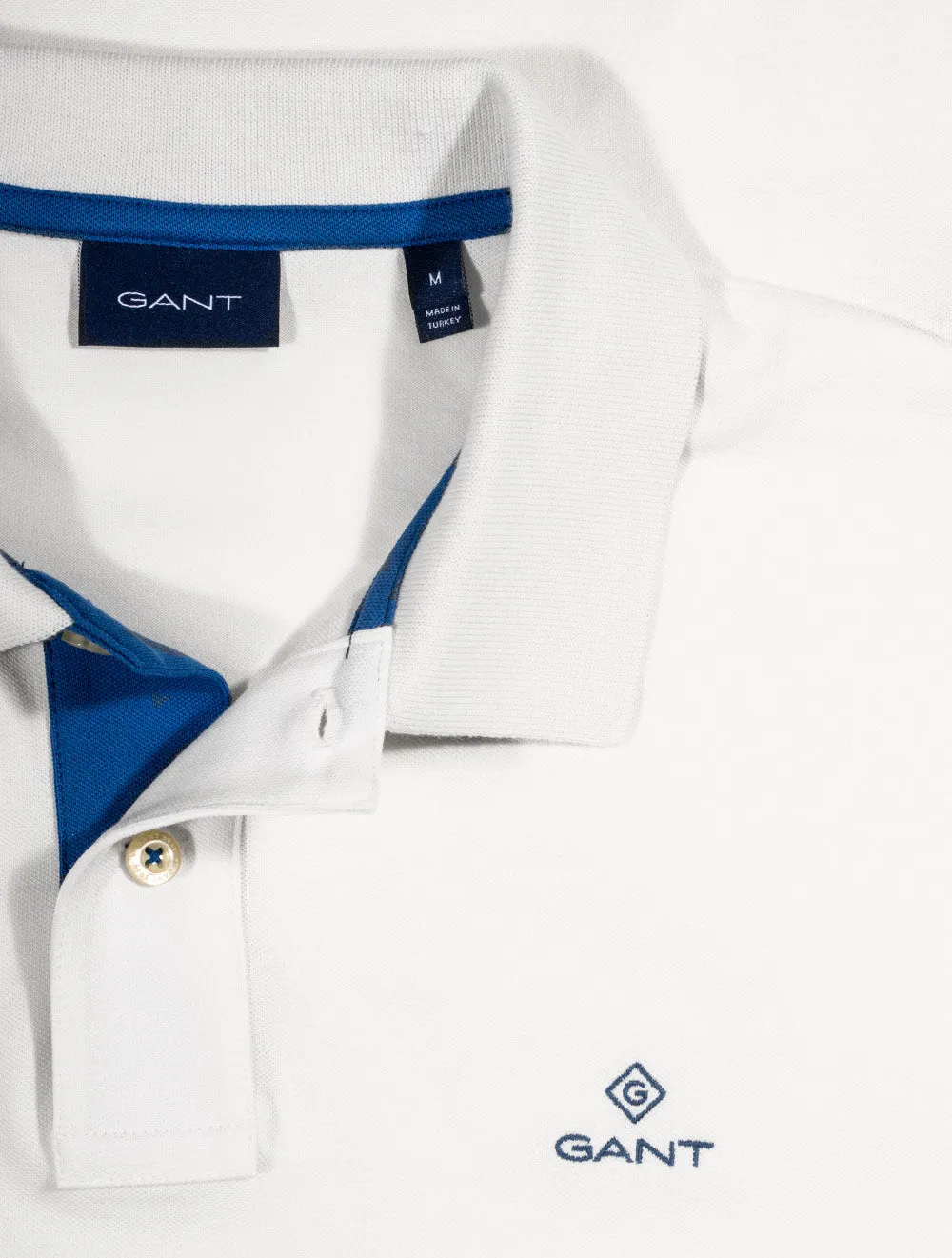 Contrast Collar Piqué Polo Shirt Eggshell