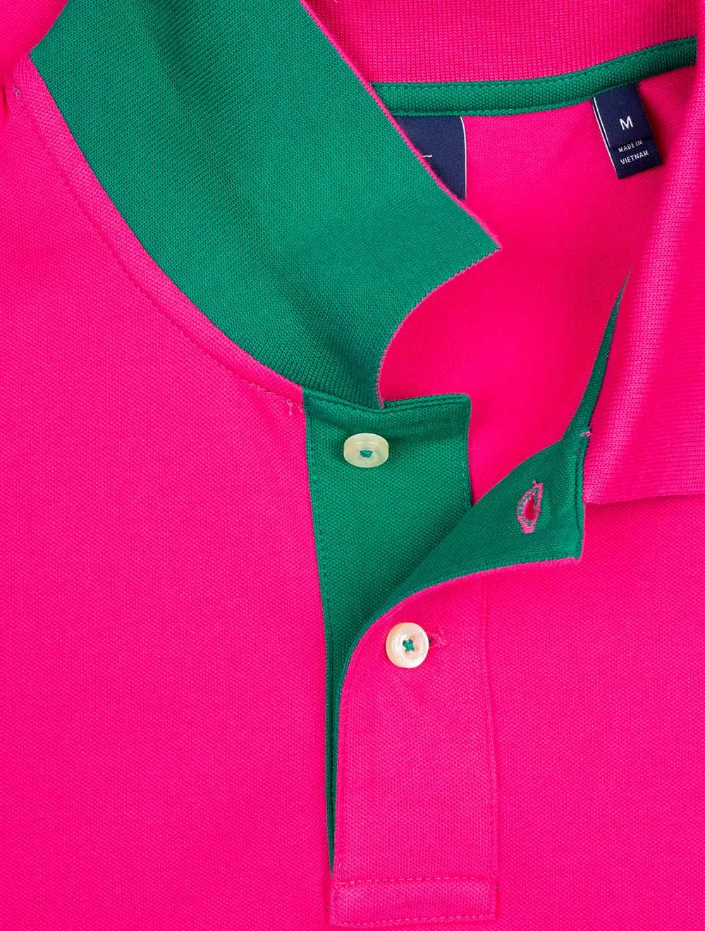 Contrast Collar Piqu�� Polo Shirt Hyper Pink
