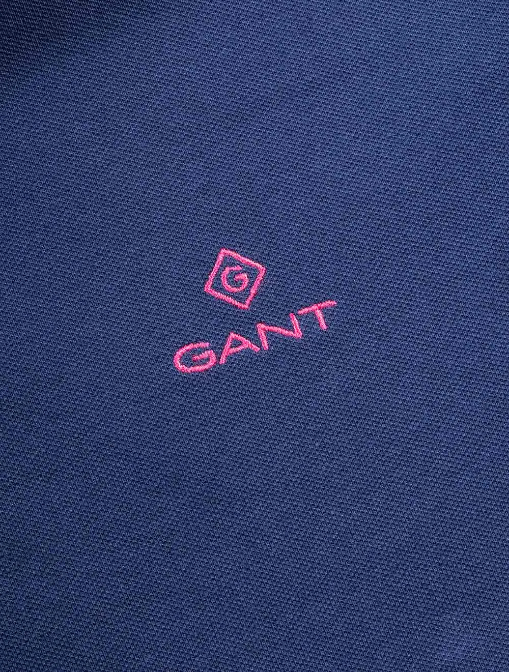 Contrast Collar Piqué Polo Shirt Persian Blue