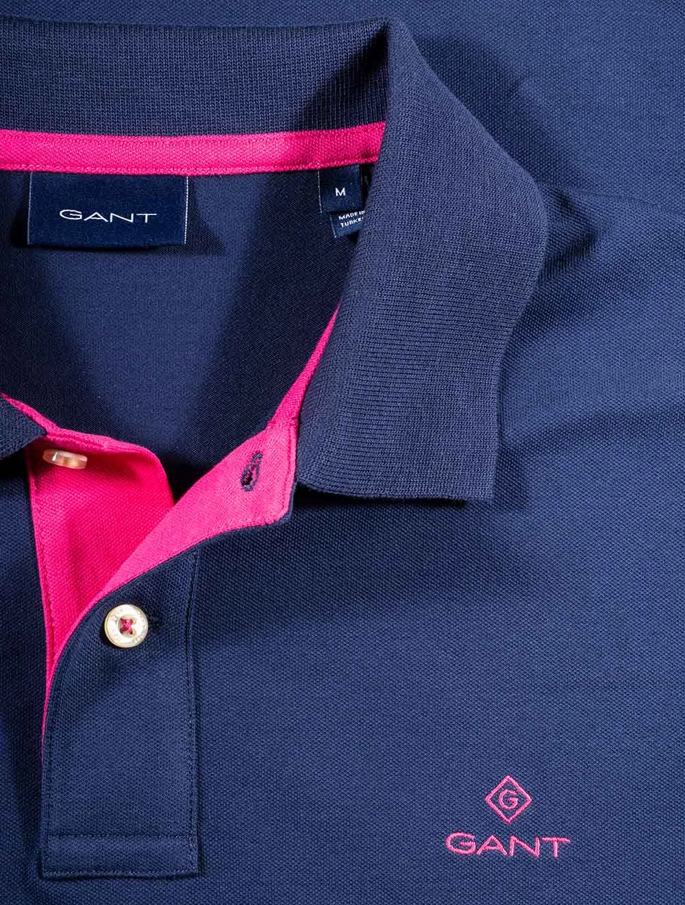 Contrast Collar Piqué Polo Shirt Persian Blue