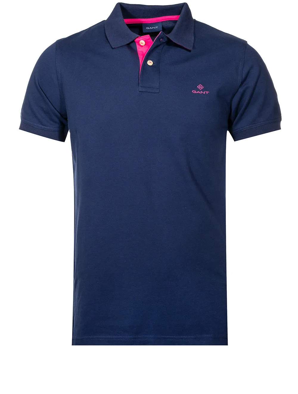 Contrast Collar Piqué Polo Shirt Persian Blue