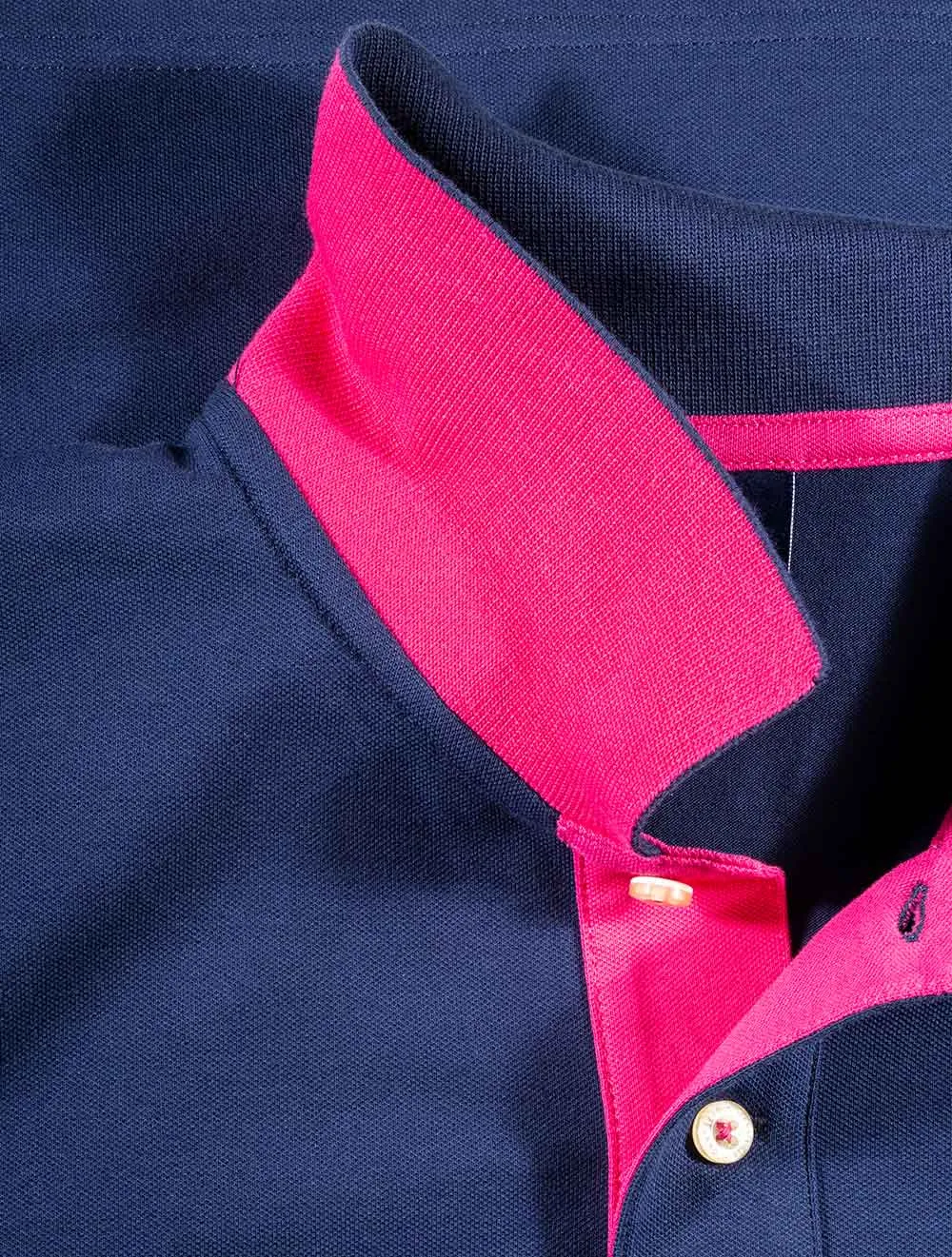 Contrast Collar Piqué Polo Shirt Persian Blue