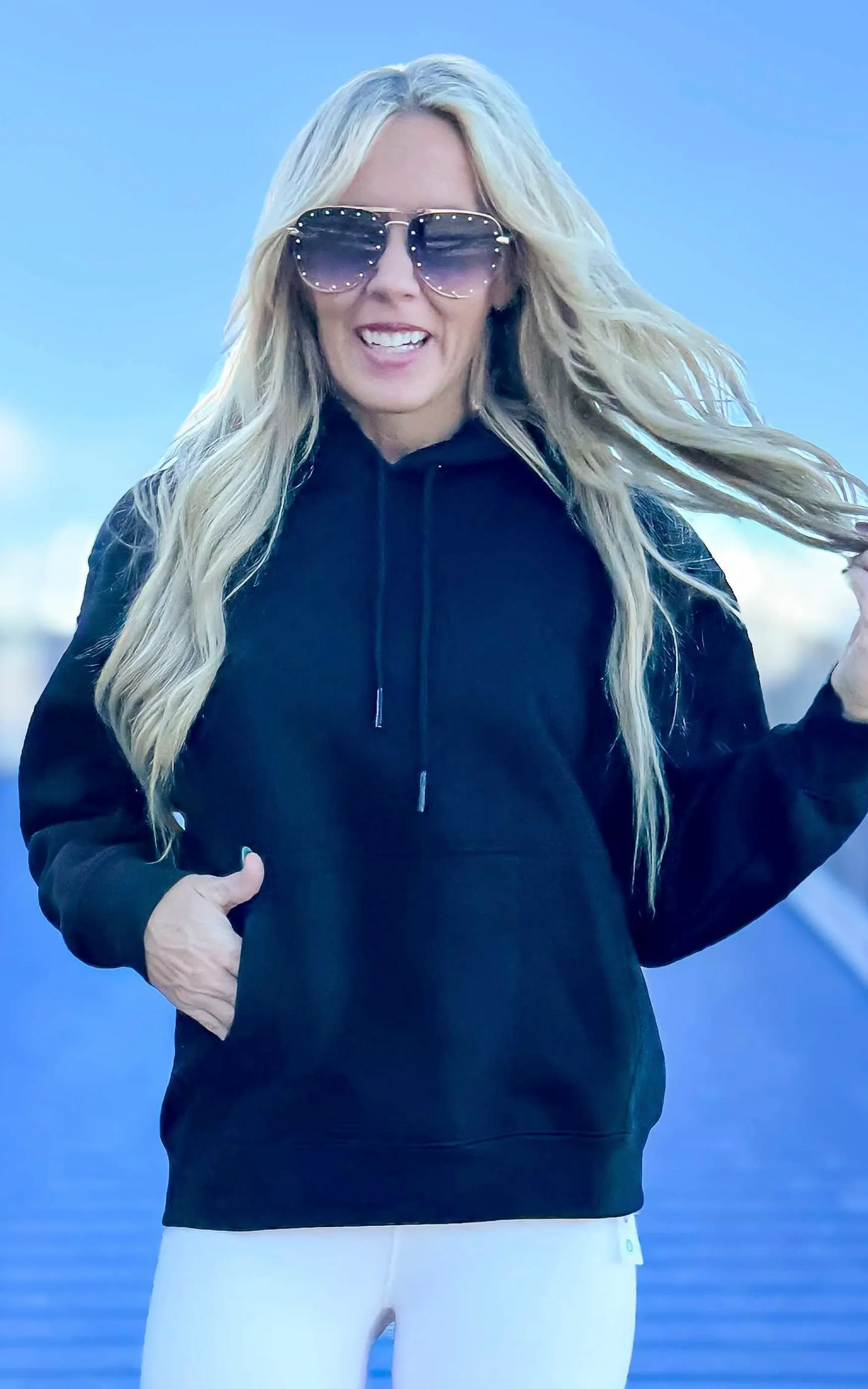 Cotton Blend Drop Shoulder Hoodie | MONO B** - Final Sale