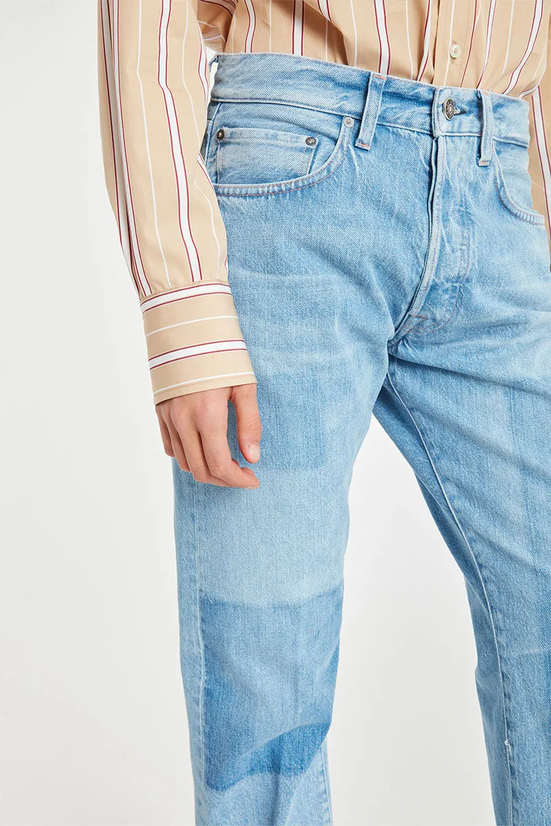 Denim Pant With Washed Patches