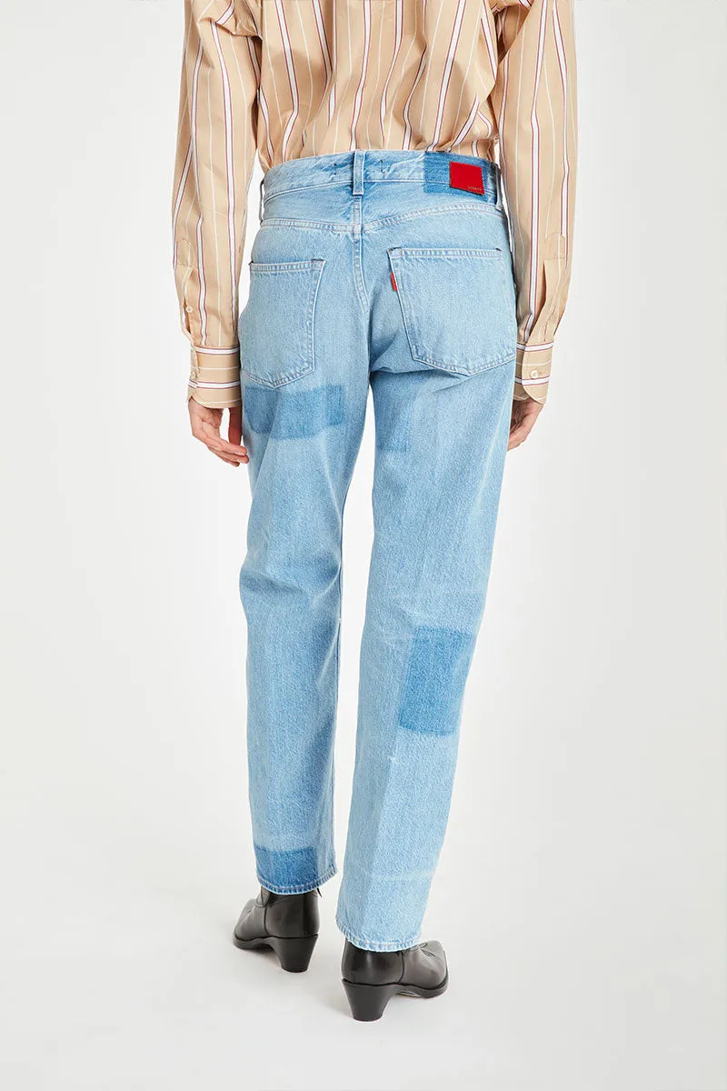 Denim Pant With Washed Patches