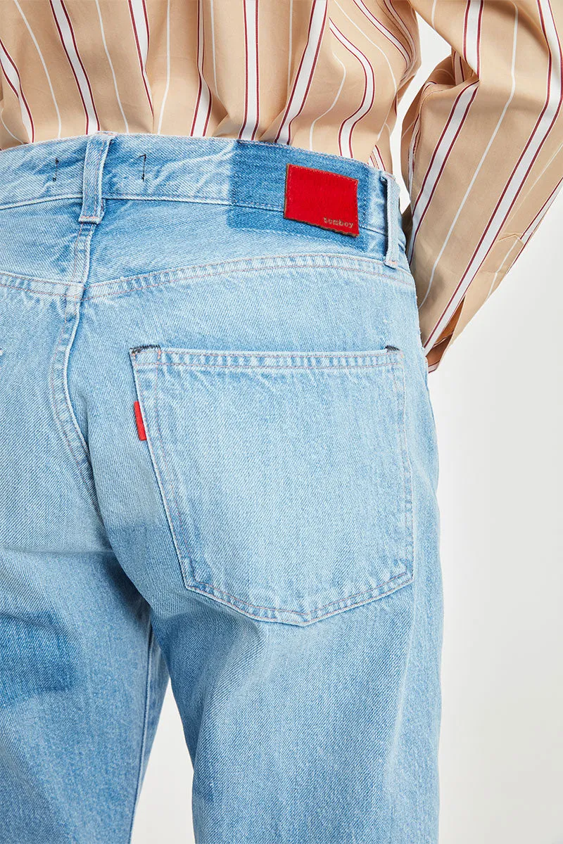 Denim Pant With Washed Patches