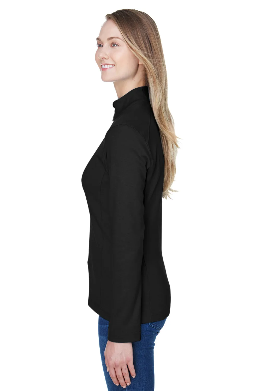 Devon & Jones Womens DryTec20 Performance Moisture Wicking 1/4 Zip Sweatshirt - Black