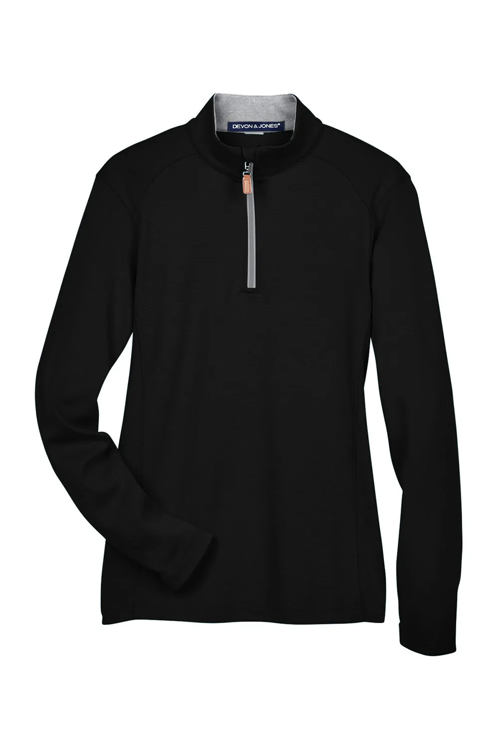 Devon & Jones Womens DryTec20 Performance Moisture Wicking 1/4 Zip Sweatshirt - Black